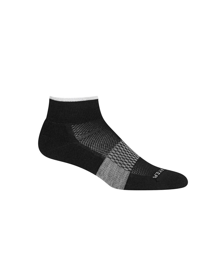 Icebreaker Merino Multisport Light Mini Női Zokni Fekete Fehér | HU 1416RVDW